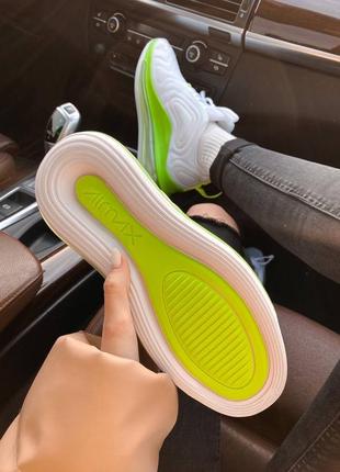 Женские стильные весенние кроссовки nike air max 720 white green6 фото