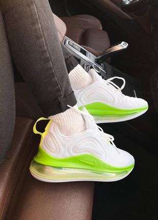 Женские стильные весенние кроссовки nike air max 720 white green9 фото