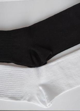 Шкарпетки якісні високі шкарпетки білі рубчик рубець6 фото