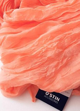 Легкий шарф персиковий, ostin6 фото
