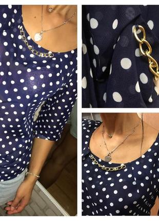 Эффектная шифоновая блузка в горошек