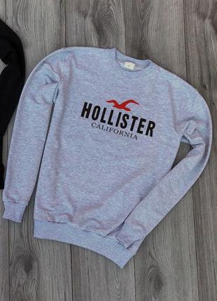 Свитшот мужской теплый с принтом hollister / світшот чоловічий кофта трикотажный1 фото