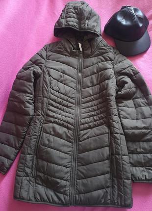 Стеганая удлиненная куртка парка с капюшоном деми голландия премиум качество m/l вполцены3 фото