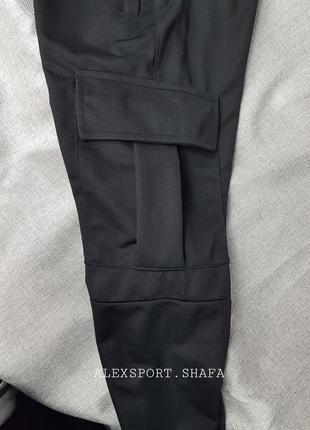 Штаны карго джогеры брюки с накладными карманами ткань лакоста весна4 фото