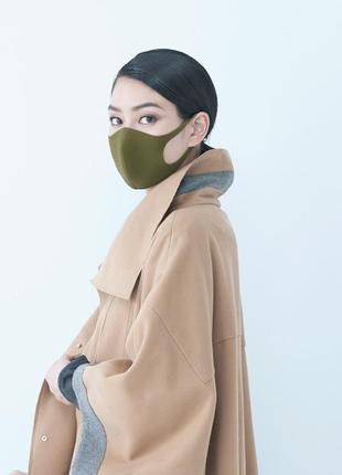 ( 3 маски ) маcка питта многоразовые pitta mask khaki. не неопрен. полиуретан. япония ✅2 фото