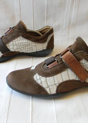 Неординарные замшевые мужские туфли италия р.42/43/ст.28см1 фото