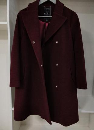 Пальто а-силуэта из кашемира сочный бордовый, xs4 фото