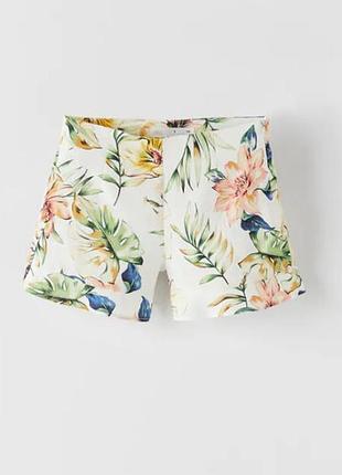 Твиловые шорты для девочки zara испания летние шорты высокая посадка