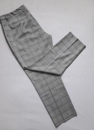 Стильные актуальные стрейчевые брюки принт клетка высокая посадка батал debenhams4 фото