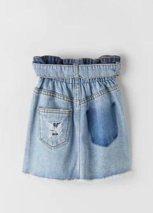 Трендова модная джинсовая юбка для девочки от zara zara испания нова колекцыя2 фото