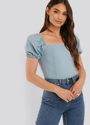 Натуральная блуза na-kd  рукав фонарь