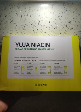 Набор some by mi yuja niacin brightening (mask/20g + ton/30ml + gel/cr/30ml + ser/10ml)2 фото