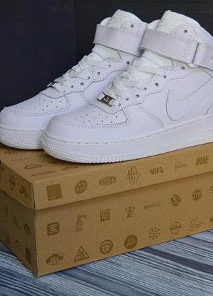 Шикарні жіночі кросівки nike air force 1 high високі білі 😃🌹🌈😍 стильний львів