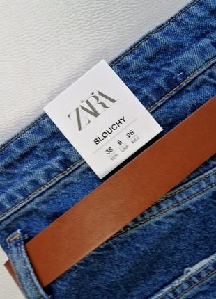 Свободные джинсы слоучи с ремнем с высокой посадкой zara7 фото