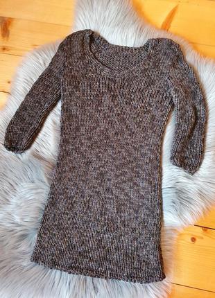 Вязаная кофточка серая