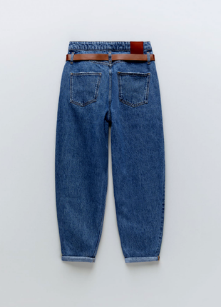 Свободные джинсы слоучи с ремнем с высокой посадкой zara4 фото