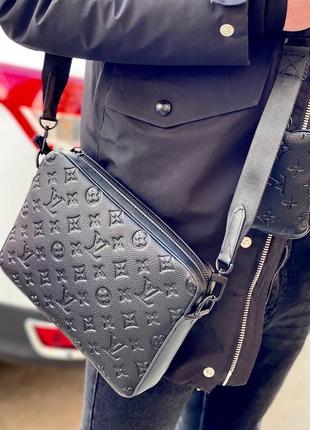 Сумка шкіряна чоловіча чорна брендовий