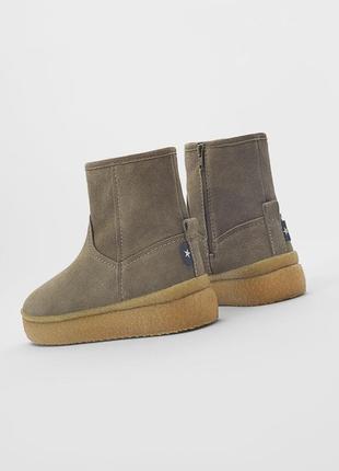 Zara нові дитячі шкіряні черевики з підкладкою