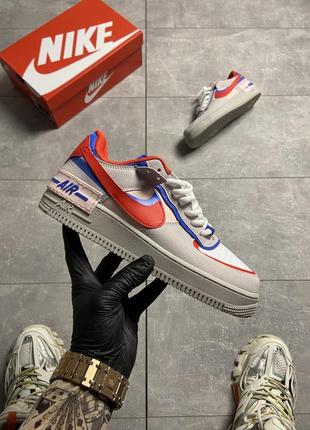 🔥 кросівки  nike air force shadow grey red blue.