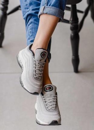 Кроссовки nike air max 97 swarovski silver серебристые ♦ женские найки ейр макс размеры спрашивайте7 фото