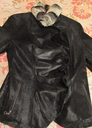 Женская новая кожаная куртка с шиншиллой. торг. размер m6 фото