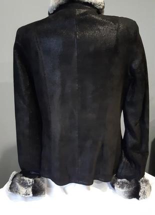 Женская новая кожаная куртка с шиншиллой. торг. размер m2 фото