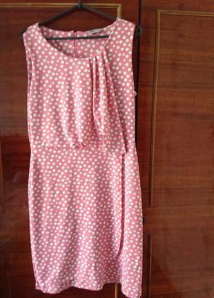 Розовое платье в горошек.3 фото