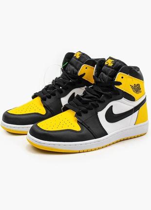 Кросівки nike air jordan 1 mid "yellow black"