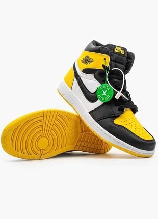 Кроссовки nike air jordan 1 mid "yellow black"2 фото