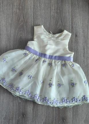 Нарядное платье , сукня белое с вышивкой возраст 12 месяцев