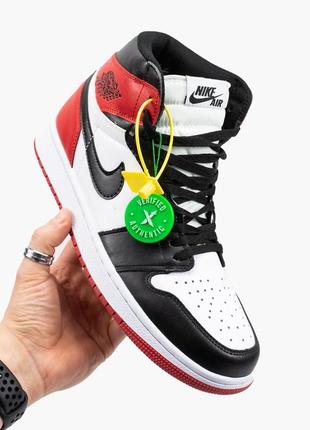 Чоловічі кросівки nike air jordan 1 retro black red white 40-41-42-43-448 фото