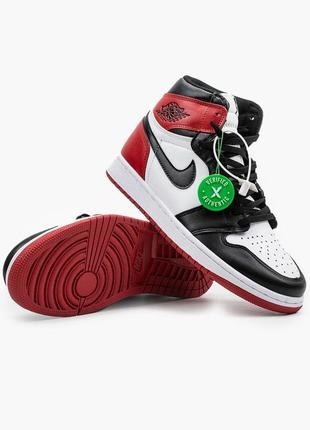 Чоловічі кросівки nike air jordan 1 retro black red white 40-41-42-43-441 фото