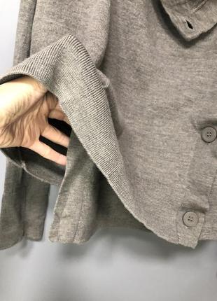 Cos rundholz вовняної кардиган светр 100% вовна сірий блейзер6 фото