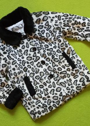 Меховое пальто демисезонная куртка на девочку 5-6 лет