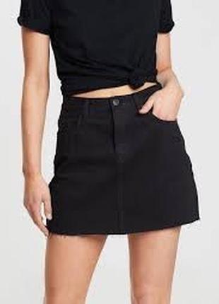 Вельветовая чёрная юбка мини10 фото
