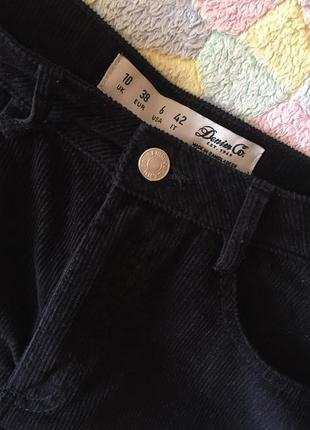 Вельветовая чёрная юбка мини3 фото