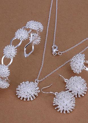 Комплект с покрытием серебра 925 пробы