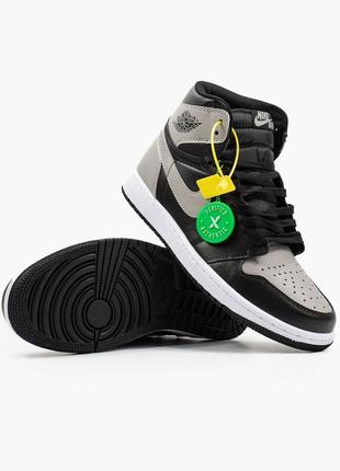 Чоловічі кросівки nike air jordan 1 retro black grey 40-41-42-43-44