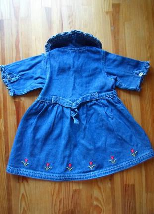 Детское джинсовое платье для малышки (3-6 мес.)3 фото