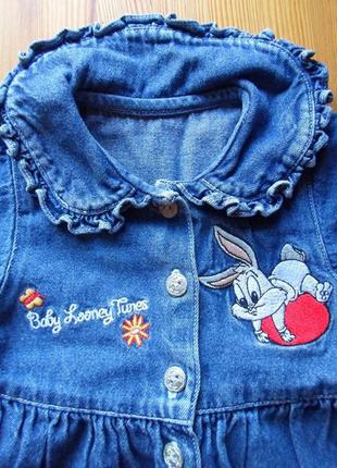 Детское джинсовое платье для малышки (3-6 мес.)