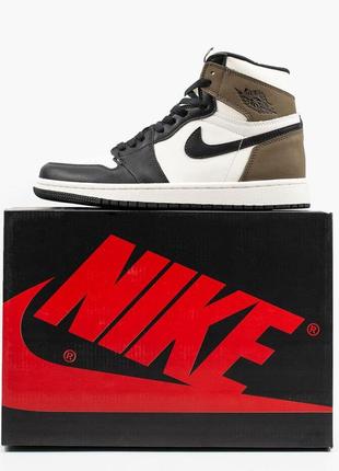Мужские кроссовки nike air jordan 1 retro black brown  42-43-44-455 фото