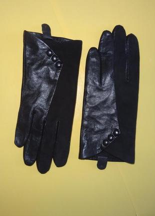 Шкіряні рукавички marks&spencer жіночі рукавички з натуральної м'якої шкіри