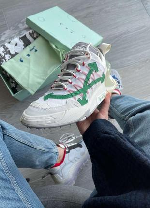 Кроссовки женские, мужские в стиле off-white odsy-2000 sneakers green белые (офф-вайт, кросівки)3 фото