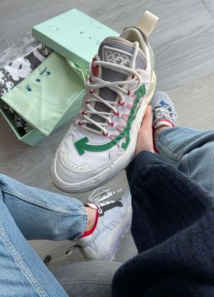 Кроссовки женские, мужские в стиле off-white odsy-2000 sneakers green белые (офф-вайт, кросівки)2 фото