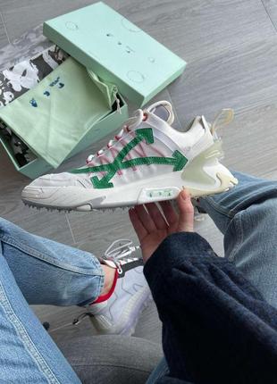 Кроссовки женские, мужские в стиле off-white odsy-2000 sneakers green белые (офф-вайт, кросівки)