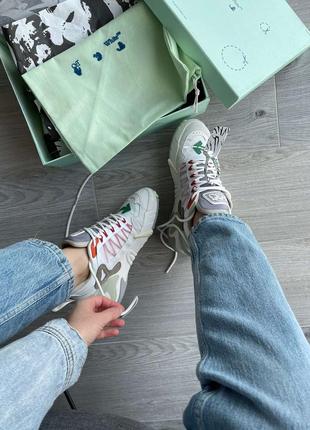 Кроссовки женские, мужские в стиле off-white odsy-2000 sneakers green белые (офф-вайт, кросівки)4 фото