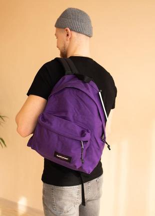 Оригинал! рюкзак женский, мужской eastpak фиолетовый (кошелек, мессенджер, сумка)3 фото