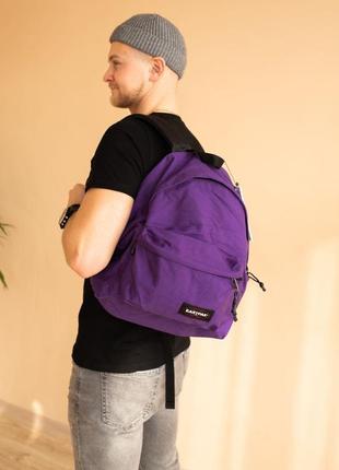 Оригинал! рюкзак женский, мужской eastpak фиолетовый (кошелек, мессенджер, сумка)2 фото