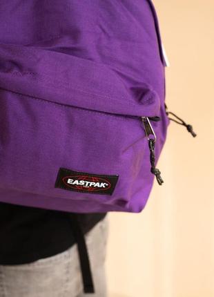 Оригинал! рюкзак женский, мужской eastpak фиолетовый (кошелек, мессенджер, сумка)4 фото