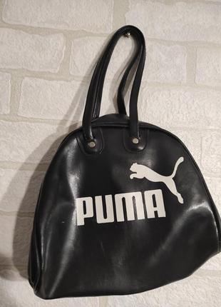 Стильная, маленькая сумочка, сумка на коротких ручках, с надписью puma2 фото